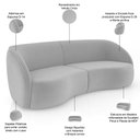 Ver imagem 4 de Sofá 4 Lugares para Sala Living Orgânico 288cm Eron M03 Veludo Cinza - Lyam Decor
