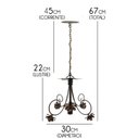 Ver imagem 2 de Pendente Luminária De Metal Com Flores Simples Para Iluminação de Banheiro - Verniz