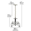Ver imagem 2 de Pendente Luminária De Metal Com Flores Simples Para Iluminação de Banheiro - Branco & Verniz