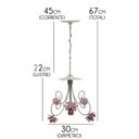 Ver imagem 2 de Pendente Luminária De Metal Com Flores Simples Para Iluminação de Banheiro - Rosa