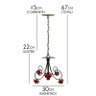 Pendente Luminária De Metal Com Flores Simples Para Iluminação de Banheiro - Vermelho escuro - 2