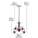 Ver imagem 2 de Pendente Luminária De Metal Com Flores Simples Para Iluminação de Banheiro - Vermelho escuro