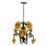 Pendente Lustre de Flores Coloridas Artesanal para Quarto de Casal Grande - Amarelo - 1