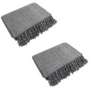 Ver imagem 1 de Kit 2 Mantas para Sofá Tipo Manta Capa de Sofá 2,40 X 1,80 Várias Cores:cinza Mesclado