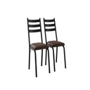 Ver imagem 2 de Kit com 2 Cadeiras Sala de Jantar Cozinha Europa Preto/Imbuia