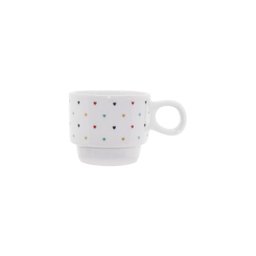 Jogo 4 Xícaras Empilhar 150ml Porcelana para Café - Mini Coração - 2