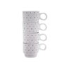 Jogo 4 Xícaras Empilhar 150ml Porcelana para Café - Mini Coração - 1