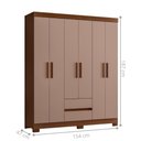 Ver imagem 3 de Armário de Quarto com Espelho e Prateleiras 6 Portas
