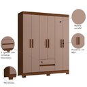 Ver imagem 2 de Armário de Quarto com Espelho e Prateleiras 6 Portas