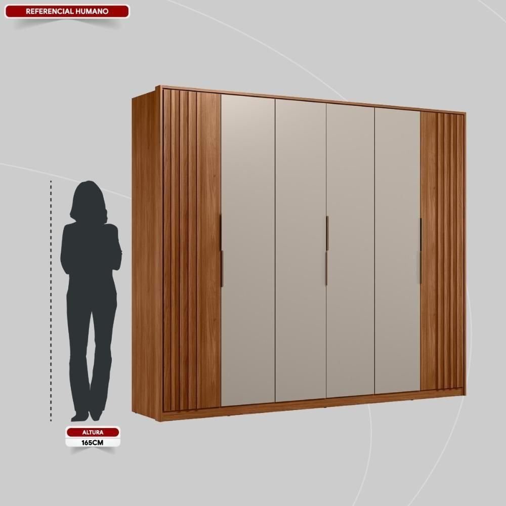 Guarda Roupa Casal 6 Portas com Ripado e 6 Gavetas Equador Prime Tx Nogueira-nude - 4