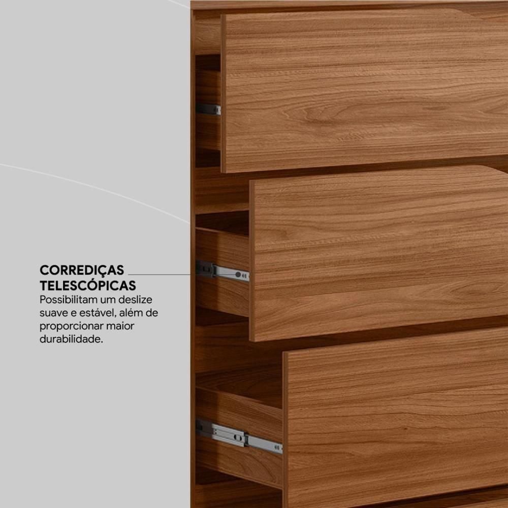 Guarda Roupa Casal 6 Portas com Ripado e 6 Gavetas Equador Prime Tx Nogueira-nude - 6