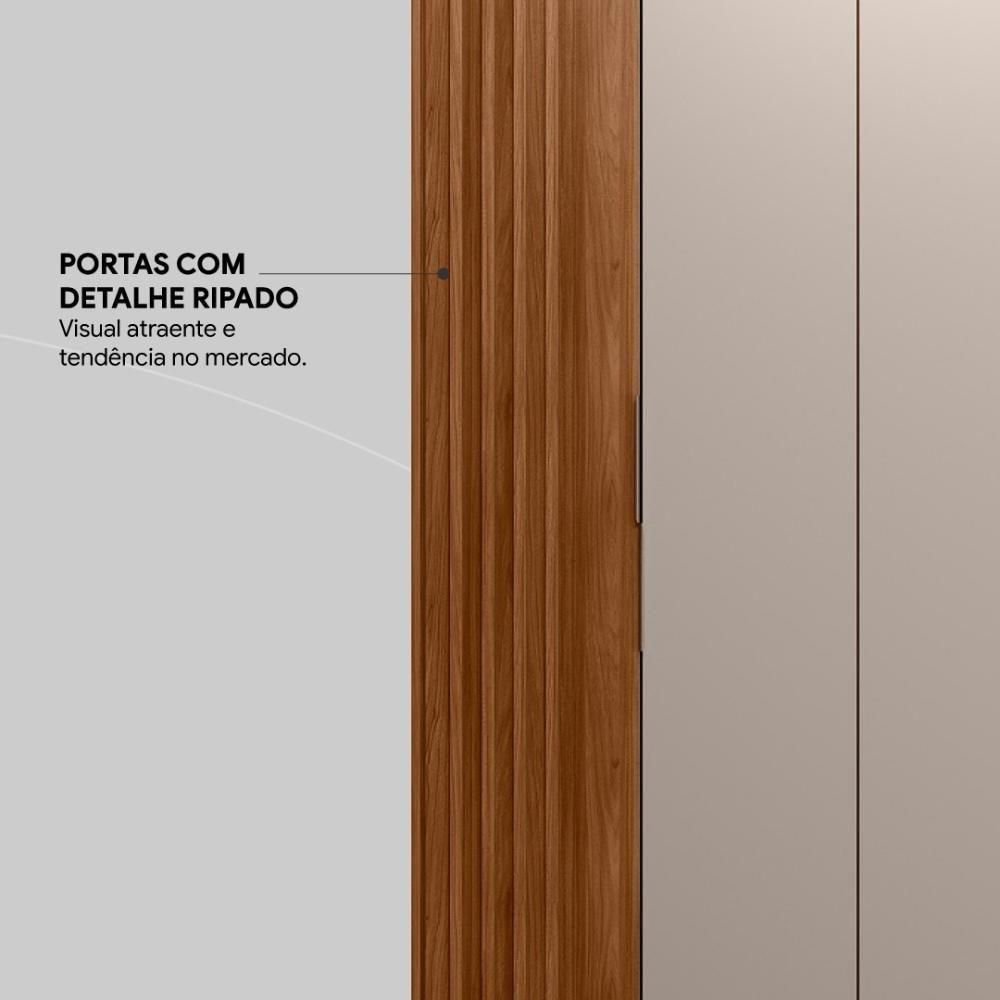 Guarda Roupa Casal 6 Portas com Ripado e 6 Gavetas Equador Prime Tx Nogueira-nude - 8