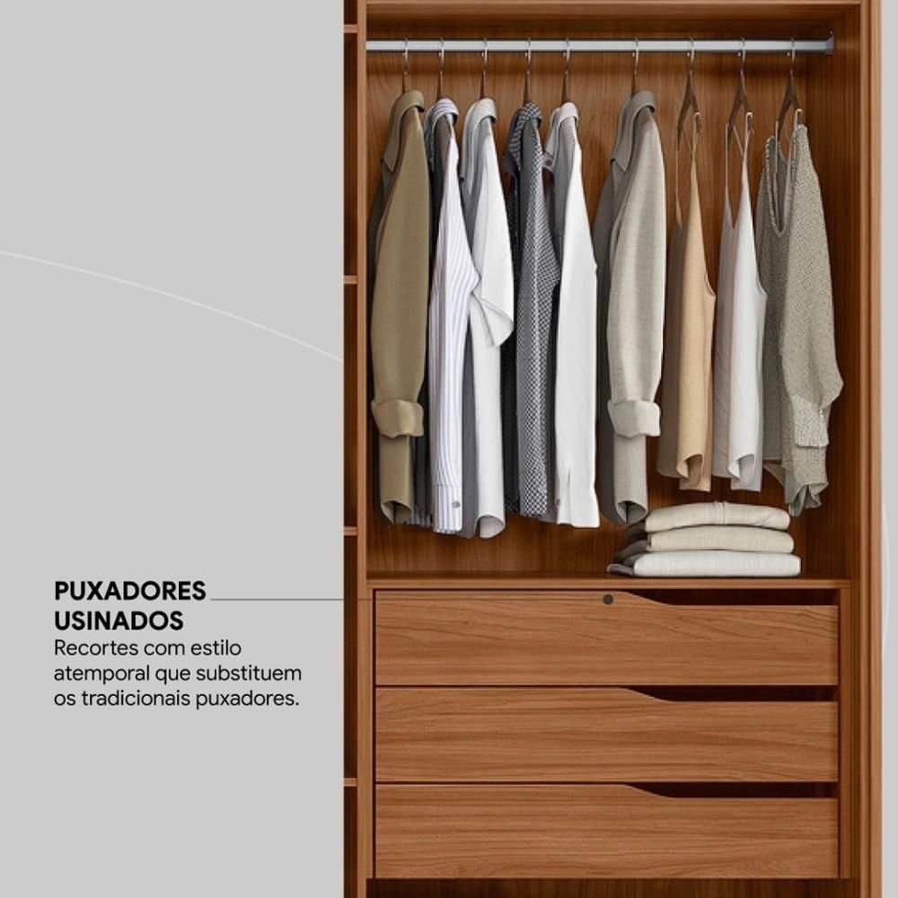 Guarda Roupa Casal 6 Portas com Ripado e 6 Gavetas Equador Prime Tx Nogueira-nude - 9