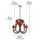 Ver imagem 2 de Lustre Ornamental Decorativo Para Sala de Estar Colonial - Laranja