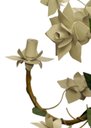 Ver imagem 3 de Lustre de Ferro Rustico para Sala de Estar Envelhecido com Flores - Marfim