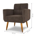 Ver imagem 2 de Poltrona e Puff Ébano para Sala Veludo Conforto Assento D23 e D20 Marrom Matrix