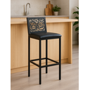 Ver imagem 2 de Banqueta Alta Astana Aço Carbono com Encosto – Assento Impermeável para Cozinha Bar Gourmet