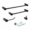 Kit 5 Peças Acessórios para Banheiro Preto Fosco Prátika - 1
