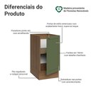 Ver imagem 3 de Balcão de Cozinha 40 cm 1 Porta (sem Tampo) Rustic/Verde Vik Madesa