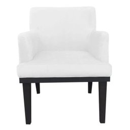 Kit 2 Poltronas Decorativa Vitória para Sala e Recepção Suede Branco - D'Rossi - 4