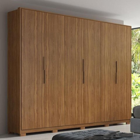 Guarda Roupa Casal Atrice 6 Portas Amêndola Touch com Pés - Demartêz Amêndola Touch