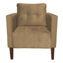 Ver imagem 3 de Poltrona Sala Decorativa Kit 2 Livia Pé Madeira Castanho Suede Marrom Rato M11 - D'Rossi