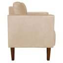Ver imagem 4 de Poltrona Sala Decorativa Kit 2 Livia Pé Madeira Castanho Suede Bege M11 - D'Rossi