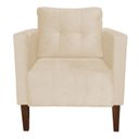 Ver imagem 2 de Poltrona Sala Decorativa Kit 2 Livia Pé Madeira Castanho Suede Bege M11 - D'Rossi