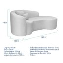 Ver imagem 3 de Recamier Curvo Orgânico 180cm 3 Lugares Lado Direito para Sala de Estar Bouclé Londres