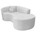 Ver imagem 6 de Recamier Curvo Orgânico 180cm 3 Lugares Lado Direito para Sala de Estar Bouclé Londres