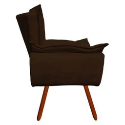 Kit 2 Poltronas Decorativas Opala Suede Marrom - 4 Kit 2 Poltronas Decorativas Opala Suede Marrom - 4