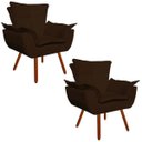 Ver imagem 1 de Kit 2 Poltronas Decorativas Opala Suede Marrom