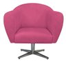 Poltrona Base Giratória Metal Couro Nozes Corano Pink - ADJ Decor - 2