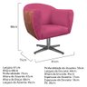 Poltrona Base Giratória Metal Couro Nozes Corano Pink - ADJ Decor - 3