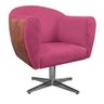 Poltrona Base Giratória Metal Couro Nozes Corano Pink - ADJ Decor - 1