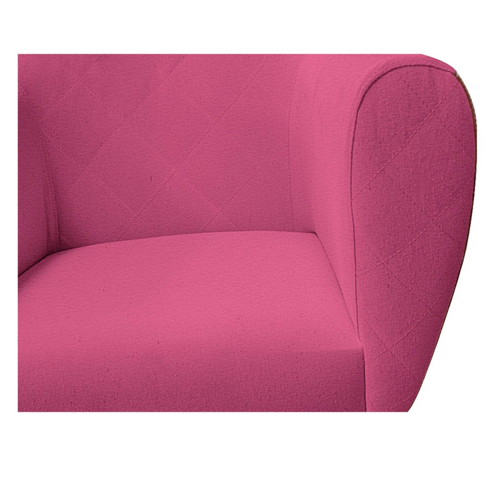 Poltrona Base Giratória Metal Couro Nozes Corano Pink - ADJ Decor - 6