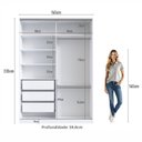 Ver imagem 4 de Guarda Roupa 165cm com Espelho 100% Mdf Branco Lilies Móveis