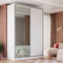 Ver imagem 1 de Guarda Roupa 165cm com Espelho 100% Mdf Branco Lilies Móveis