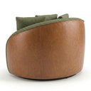 Ver imagem 6 de Poltrona Decorativa Maya Base Giratoria Linho Color Trend e Courino Tca 307 Tcs 727 Moll