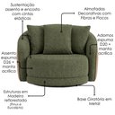 Ver imagem 5 de Poltrona Decorativa Maya Base Giratoria Linho Color Trend e Courino Tca 307 Tcs 727 Moll