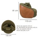 Ver imagem 3 de Poltrona Decorativa Maya Base Giratoria Linho Color Trend e Courino Tca 307 Tcs 727 Moll