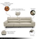 Ver imagem 3 de Sofá Decorativo Ashton 3 Lugares Sala de Estar 256cm Pés em Aço Couro Bege G88 - Gran Belo