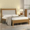 Cama Casal com Detalhe Ripado - Esmeralda Plus-cinamomo/off White - Móveis D'doro - 1