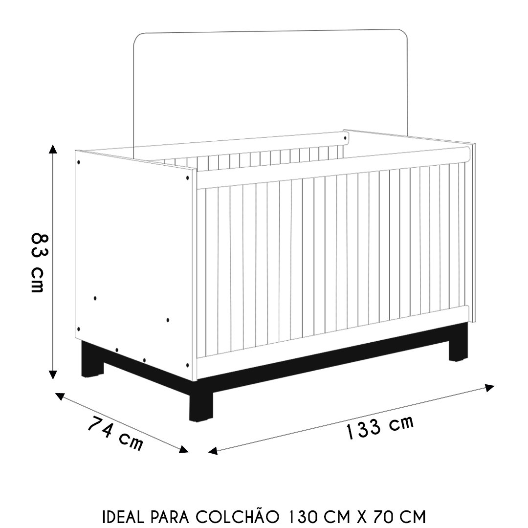 Berço Americano Mini Cama Slim Q Encanto Cinza - Qmovi - 4