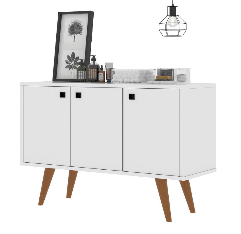 Bufete Aparador 3 Portas Branco Moderno AJL STORE BUFFET - 1