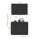 Ver imagem 3 de Armário de Cozinha Modulada Compacta Fidelitá Nara 100% MDF 2 Peças 120cm 6 Portas 2 Gavetas com