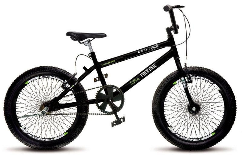Bicicleta Colli Bmx Cross Extreme Preto Aro 20 Aero 72 Raios Freio