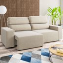 Ver imagem 1 de Sofá 3 Lugares Charm Reclinável e Retrátil Nude - Viero Móveis