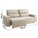 Ver imagem 3 de Sofá 3 Lugares Charm Reclinável e Retrátil Nude - Viero Móveis