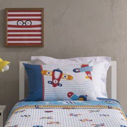 Jogo De Cama Infantil Santista 3 Peças 100% Algodão Aviões - 3 Jogo De Cama Infantil Santista 3 Peças 100% Algodão Aviões - 3